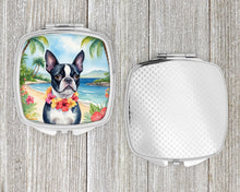Load image into Gallery viewer, Boston Terrier Luau Compact Mirror – Stylish Purse Mirror with Artistic Covers