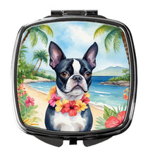 Load image into Gallery viewer, Boston Terrier Luau Compact Mirror – Stylish Purse Mirror with Artistic Covers