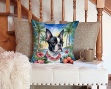 Load image into Gallery viewer, Boston Terrier Luau Throw Pillow - 14x14 Decorative Pillow – Art for Your Home &amp; Patio