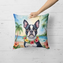 Load image into Gallery viewer, Boston Terrier Luau Throw Pillow