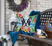 Load image into Gallery viewer, Boston Terrier Luau Throw Pillow