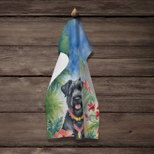 Load image into Gallery viewer, Bouvier des Flandres Luau Kitchen Towel