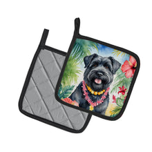 Load image into Gallery viewer, Bouvier des Flandres Luau Pot Holders - Set of 2 Decorative Kitchen Helpers | Made in the USA