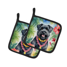 Load image into Gallery viewer, Bouvier des Flandres Luau Pot Holders - Set of 2 Decorative Kitchen Helpers | Made in the USA