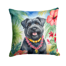 Load image into Gallery viewer, Bouvier des Flandres Luau Throw Pillow - 14x14 Decorative Pillow – Art for Your Home &amp; Patio