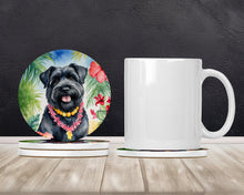 Load image into Gallery viewer, Bouvier des Flandres Luau Large Sandstone Coasters Pack of 4