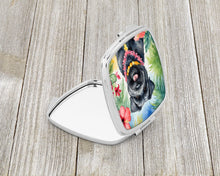 Load image into Gallery viewer, Bouvier des Flandres Luau Compact Mirror – Stylish Purse Mirror with Artistic Covers