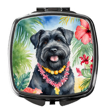 Load image into Gallery viewer, Bouvier des Flandres Luau Compact Mirror – Stylish Purse Mirror with Artistic Covers