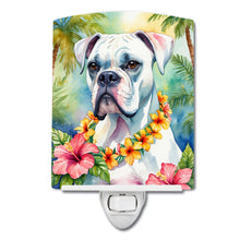 Load image into Gallery viewer, White Boxer Luau Ceramic Night Light