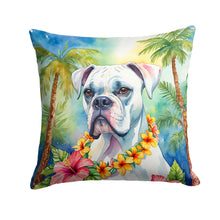 Load image into Gallery viewer, White Boxer Luau Throw Pillow - 14x14 Decorative Pillow – Art for Your Home &amp; Patio