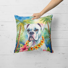 Load image into Gallery viewer, White Boxer Luau Throw Pillow