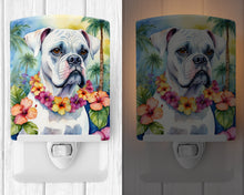 Load image into Gallery viewer, White Boxer Luau Ceramic Night Light