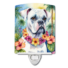 Load image into Gallery viewer, White Boxer Luau Ceramic Night Light