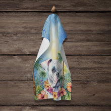 Load image into Gallery viewer, White Boxer Luau Kitchen Towel