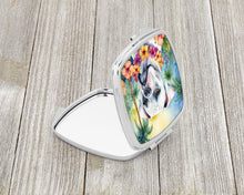 Load image into Gallery viewer, White Boxer Luau Compact Mirror – Stylish Purse Mirror with Artistic Covers