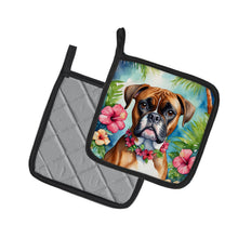 Load image into Gallery viewer, Boxer Luau Pot Holders - Set of 2 Decorative Kitchen Helpers | Made in the USA