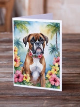 Load image into Gallery viewer, Boxer Luau Greeting Cards - Blank Note Cards – 8-Pack of Artist-Designed Cards with Envelopes