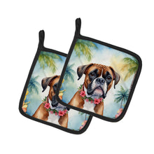 Load image into Gallery viewer, Boxer Luau Pot Holders - Set of 2 Decorative Kitchen Helpers | Made in the USA