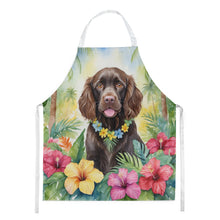 Load image into Gallery viewer, Boykin Spaniel Luau Apron – Artist-Designed Kitchen, BBQ &amp; Craft Apron