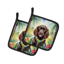 Load image into Gallery viewer, Boykin Spaniel Luau Pot Holders - Set of 2 Decorative Kitchen Helpers | Made in the USA