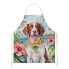 Load image into Gallery viewer, Brittany Spaniel Luau Apron – Artist-Designed Kitchen, BBQ &amp; Craft Apron