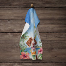 Load image into Gallery viewer, Brittany Spaniel Luau Kitchen Towel