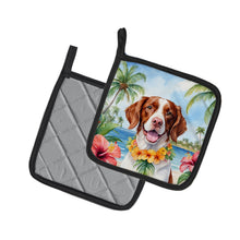 Load image into Gallery viewer, Brittany Spaniel Luau Pot Holders - Set of 2 Decorative Kitchen Helpers | Made in the USA