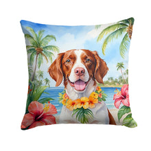 Load image into Gallery viewer, Brittany Spaniel Luau Throw Pillow - 14x14 Decorative Pillow – Art for Your Home &amp; Patio