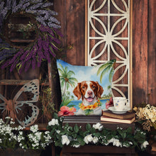 Load image into Gallery viewer, Brittany Spaniel Luau Throw Pillow