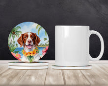 Load image into Gallery viewer, Brittany Spaniel Luau Large Sandstone Coasters Pack of 4