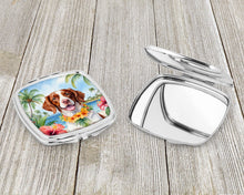 Load image into Gallery viewer, Brittany Spaniel Luau Compact Mirror – Stylish Purse Mirror with Artistic Covers