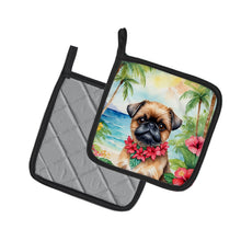 Load image into Gallery viewer, Brussels Griffon Luau Pot Holders - Set of 2 Decorative Kitchen Helpers | Made in the USA