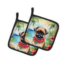Load image into Gallery viewer, Brussels Griffon Luau Pot Holders - Set of 2 Decorative Kitchen Helpers | Made in the USA