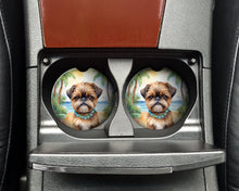 Load image into Gallery viewer, Brussels Griffon Luau Car Coasters – Set of 2 - Absorbent Stone with Fun &amp; Functional Artwork