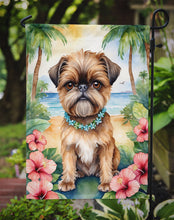 Load image into Gallery viewer, Brussels Griffon Luau Garden Flag – Tropical Dog Decor with Hibiscus &amp; Palm Leaves