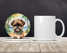 Load image into Gallery viewer, Brussels Griffon Luau Large Sandstone Coasters Pack of 4