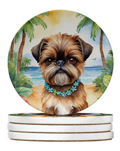 Load image into Gallery viewer, Brussels Griffon Luau Large Sandstone Coasters Pack of 4