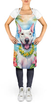 Load image into Gallery viewer, Bull Terrier Luau Apron – Artist-Designed Kitchen, BBQ &amp; Craft Apron