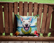 Load image into Gallery viewer, Bull Terrier Luau Throw Pillow - 14x14 Decorative Pillow – Art for Your Home &amp; Patio