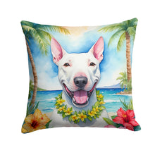 Load image into Gallery viewer, Bull Terrier Luau Throw Pillow - 14x14 Decorative Pillow – Art for Your Home &amp; Patio
