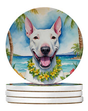 Load image into Gallery viewer, Bull Terrier Luau Large Sandstone Coasters Pack of 4