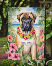 Load image into Gallery viewer, Bullmastiff Luau Garden Flag – Tropical Dog Decor with Hibiscus &amp; Palm Leaves