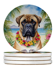 Load image into Gallery viewer, Bullmastiff Luau Large Sandstone Coasters Pack of 4