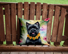 Load image into Gallery viewer, Cairn Terrier Luau Throw Pillow - 14x14 Decorative Pillow – Art for Your Home &amp; Patio