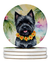 Load image into Gallery viewer, Cairn Terrier Luau Large Sandstone Coasters Pack of 4