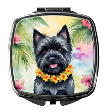 Load image into Gallery viewer, Cairn Terrier Luau Compact Mirror – Stylish Purse Mirror with Artistic Covers