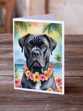 Load image into Gallery viewer, Cane Corso Luau Greeting Cards - Blank Note Cards – 8-Pack of Artist-Designed Cards with Envelopes