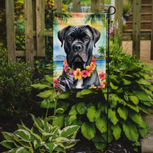 Load image into Gallery viewer, Cane Corso Luau Garden Flag – Tropical Dog Decor with Hibiscus &amp; Palm Leaves