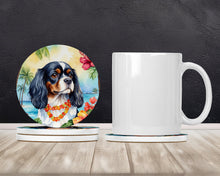 Load image into Gallery viewer, Cavalier Spaniel Luau Large Sandstone Coasters Pack of 4
