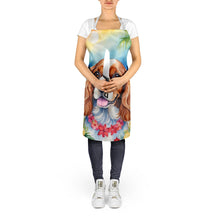 Load image into Gallery viewer, Cavalier Spaniel Luau Apron – Artist-Designed Kitchen, BBQ &amp; Craft Apron